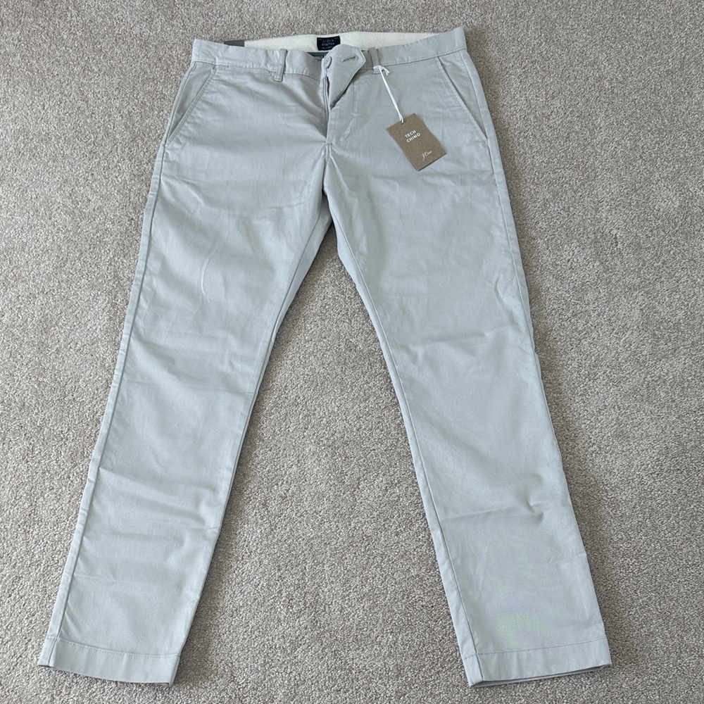 J. Crew Light Gray Chinos for Men 484 slim stretch